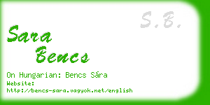 sara bencs business card